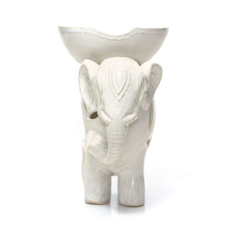 Elephant Oil Burner | White Velvet - Image 4