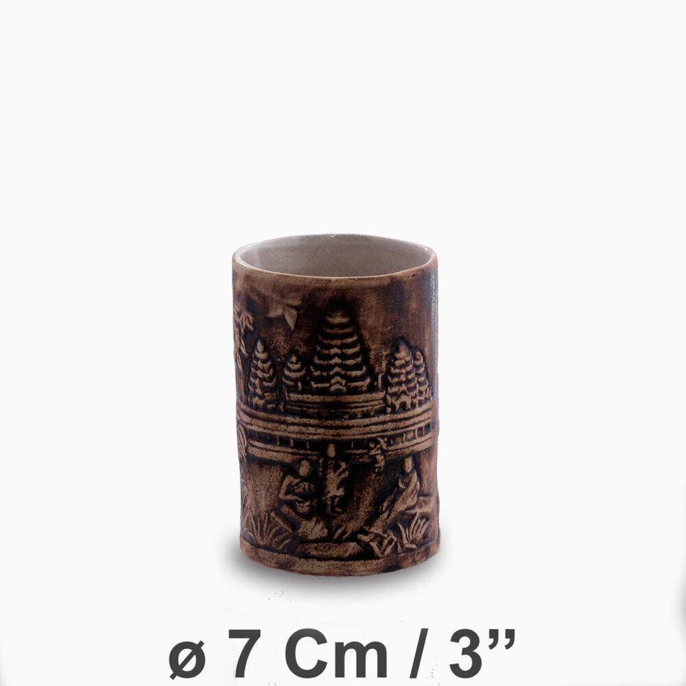 Angkor Wat Mug ø7Cm/3" | Brown Tenmoku