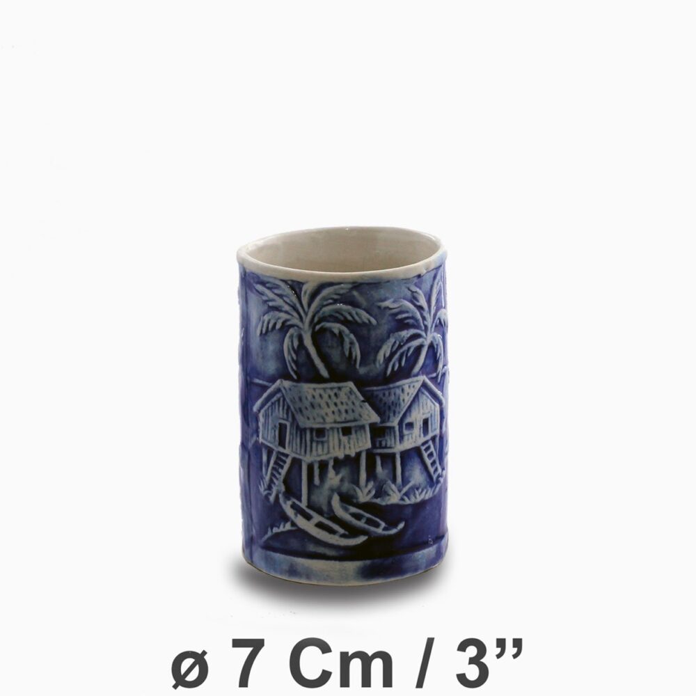 Tonle Sap Mug ø7Cm/3" | Mekong Blue