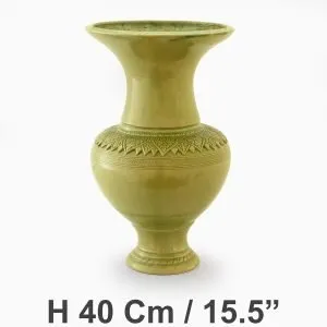 Lotus Vase H40Cm/15.5" | Green Celadon