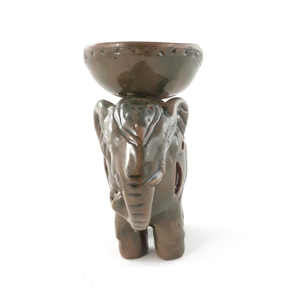 Elephant Oil Burner | Dark Green Celadon - Image 2