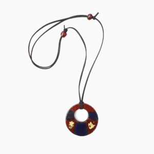 510110200 Necklace Sunset _ Red Lacquer & Gold