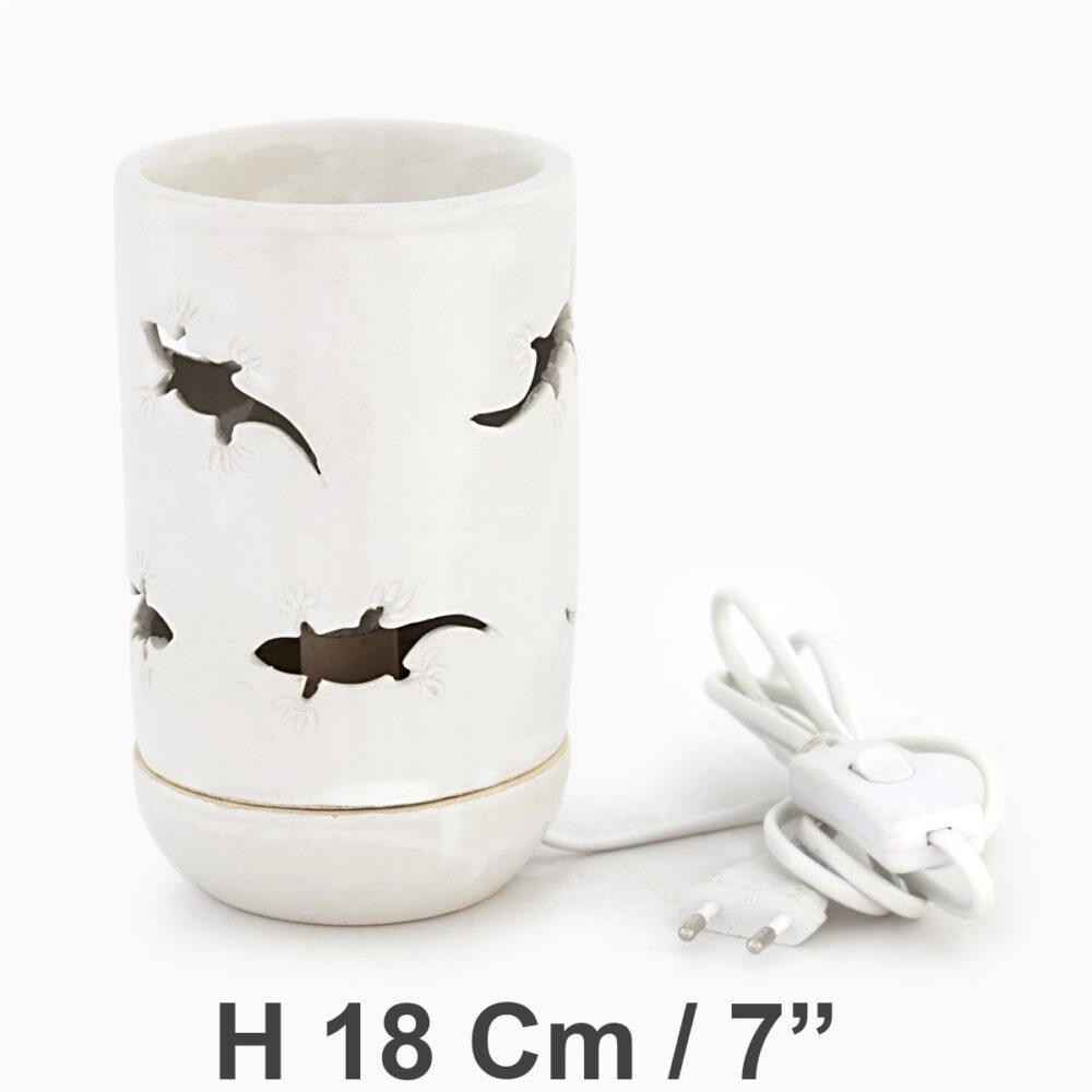 Oil Burner Electric Tchintcho H 18 Cm / 7'' | White Velvet