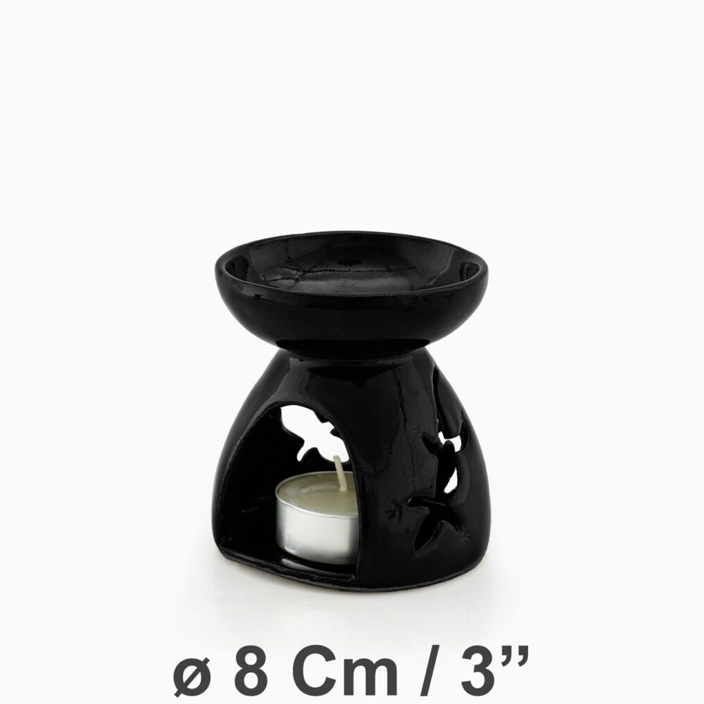 Oil Burner Gecko ø08Cm/3'' | Black Gloss
