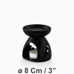 Oil Burner Gecko ø08Cm/3'' | Black Gloss