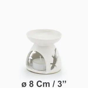 Oil Burner Gecko ø08Cm/3'' | White Velvet