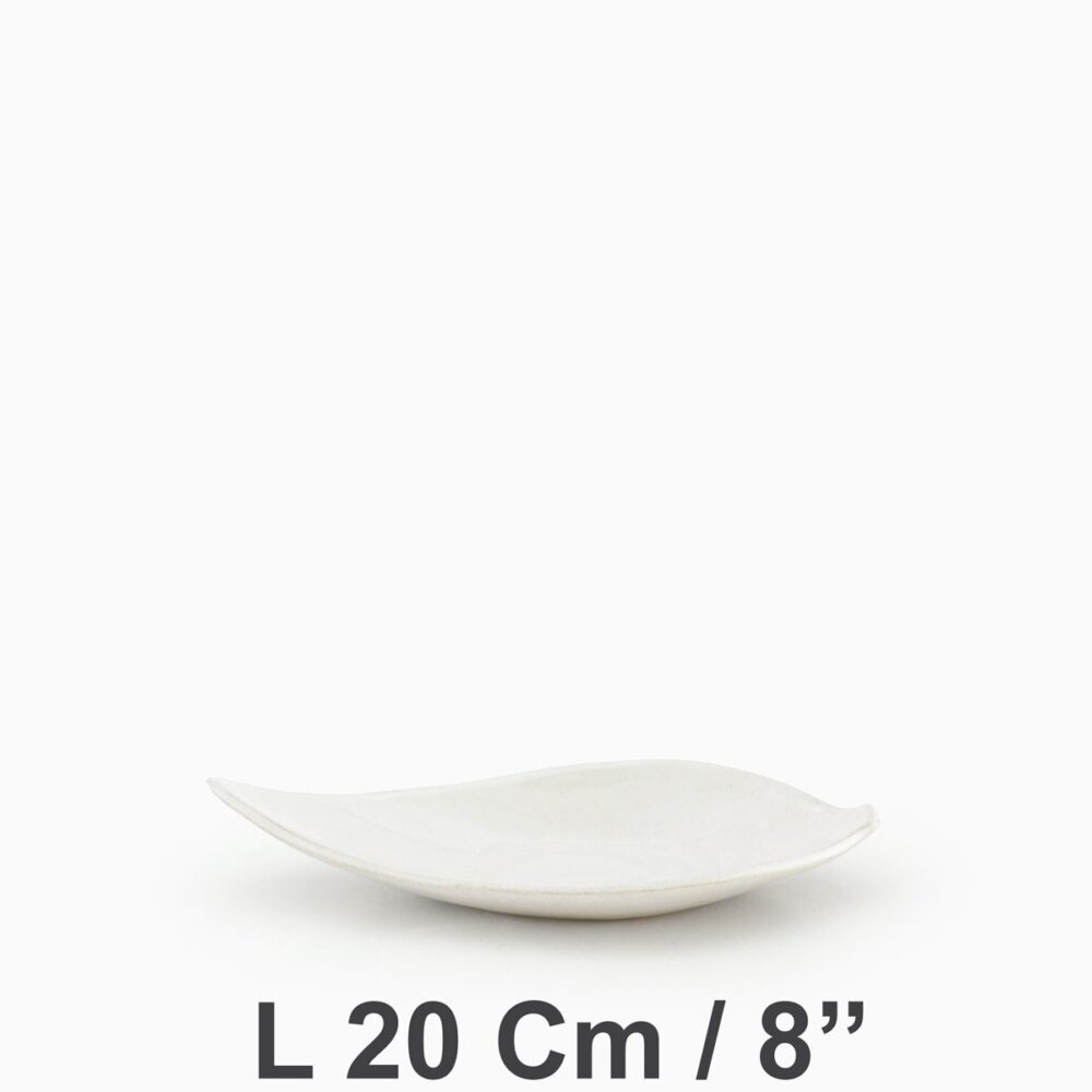 Leaf Plate 20Cm/8'' | White Velvet