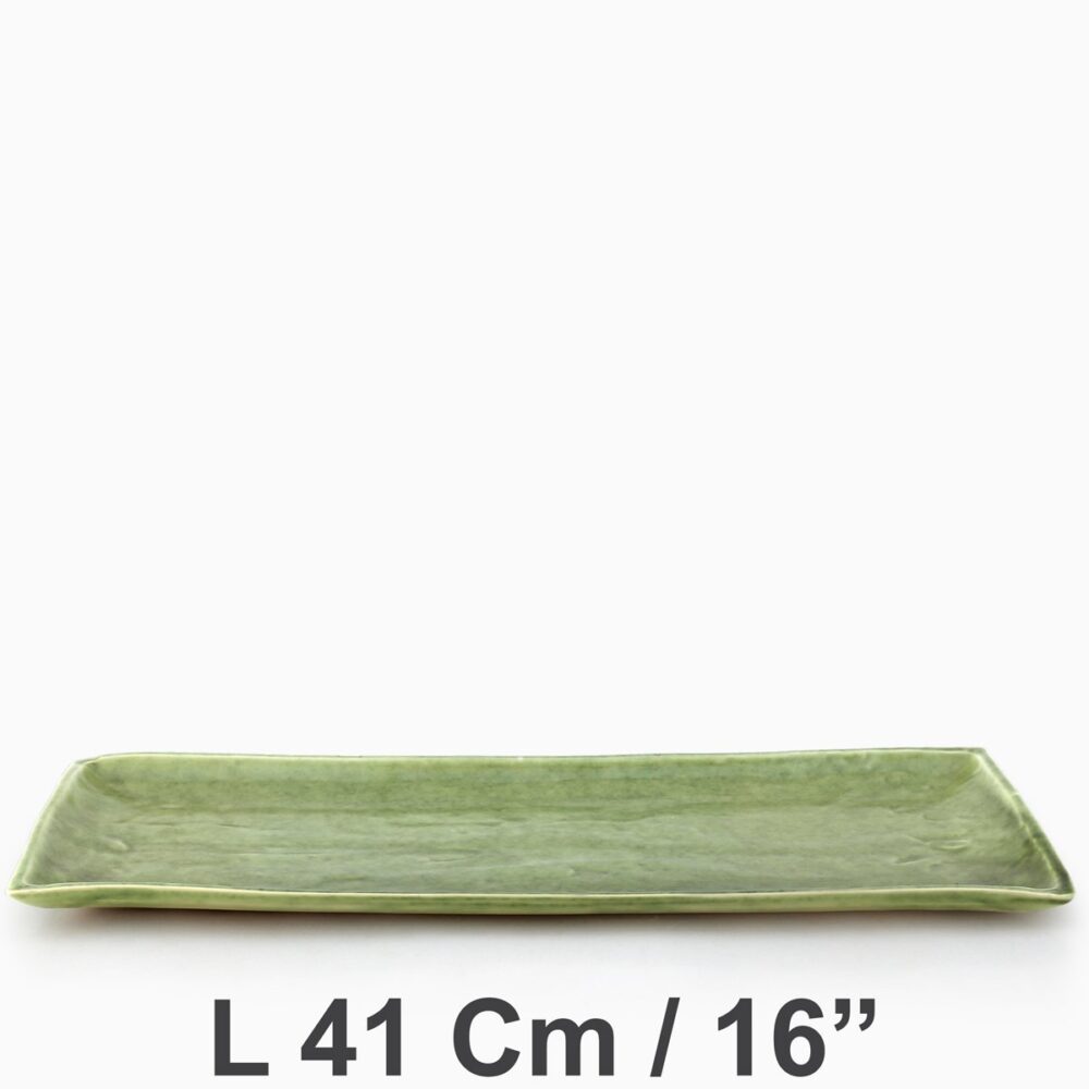 Rectangular Plate 41 Cm x 17 Cm / 16" x 6.5" | Light Green Celadon