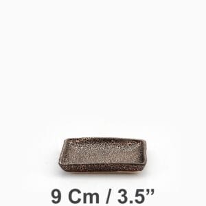 Shagreen Square Dish / Saucer - 9 Cm / 3.5'' | Black Crawling