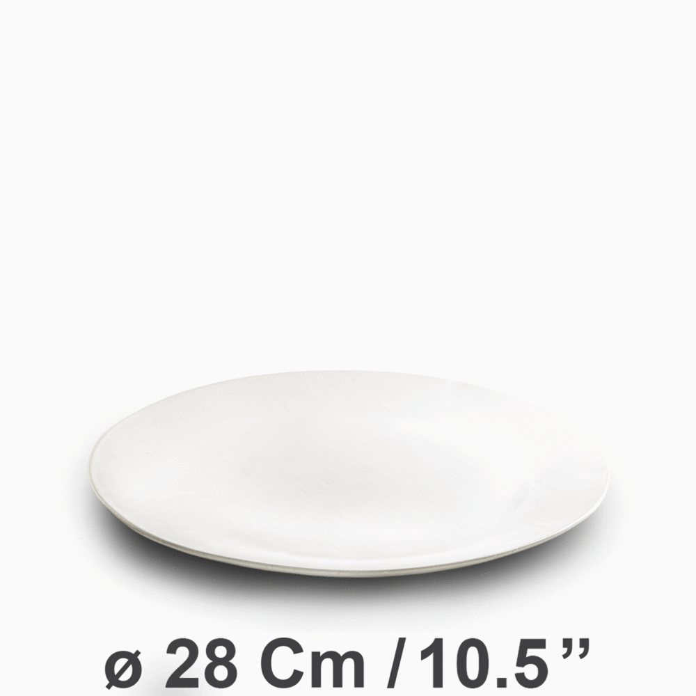 Eerie White Plate ø28Cm/10.5'' | Dinner (coco shape)