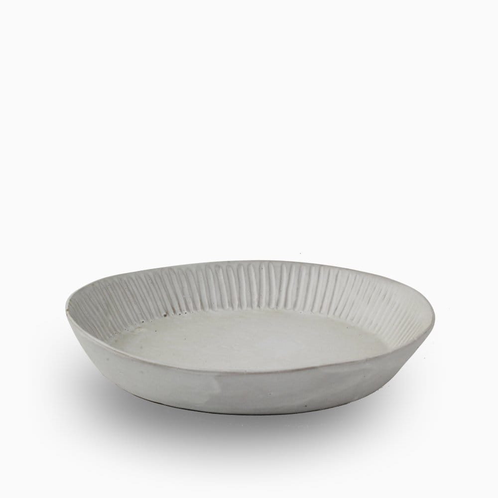 Fluted Quiche Mold ø25Cm/10” White Mat Khmer Ceramics and Fine Arts