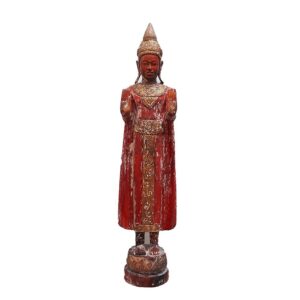 Standing Buddha Carved in Old Wood H:130 cm No:019