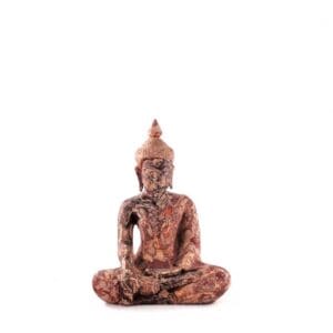 Seated Buddha Carved in Old Wood H~28 Cm