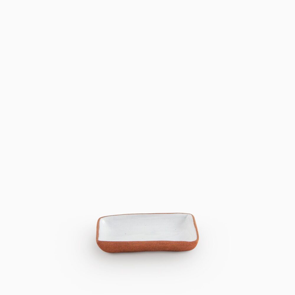 690300936 Square dish and saucer Natural White Velvet