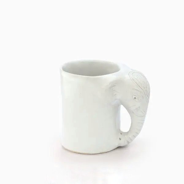Elephant mug white velvet