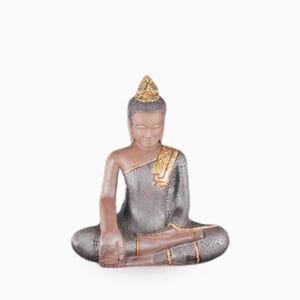Seated Buddha Ceramic 38 Cm/14" | Black Crawling