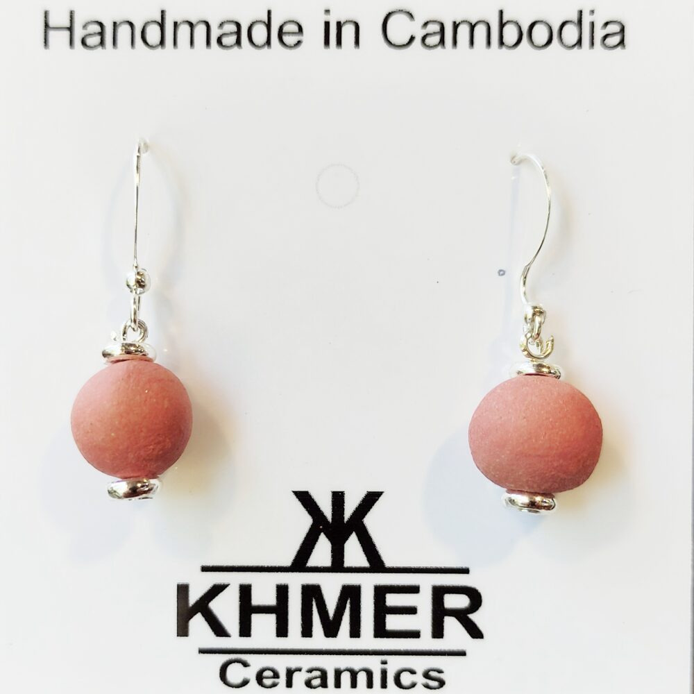 530300400 Earring with Pink Ceramic Beads