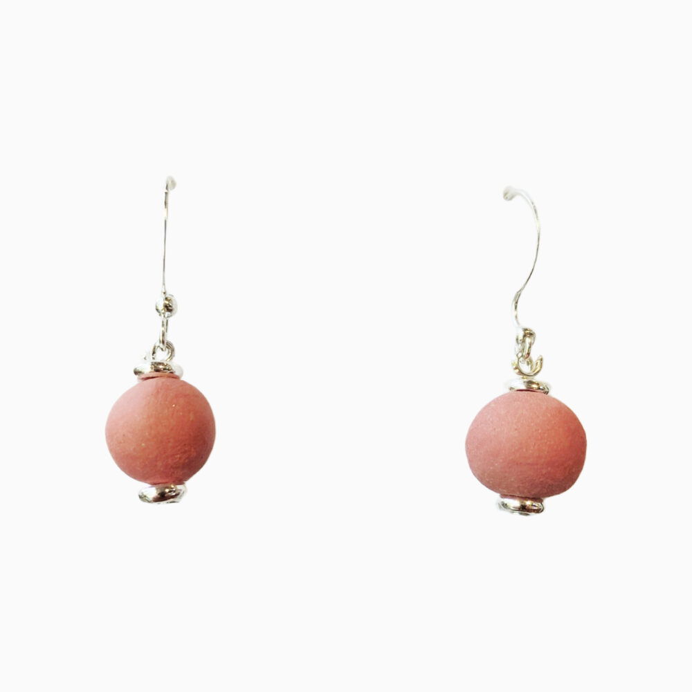530300400 Earring with Pink Ceramic Beads