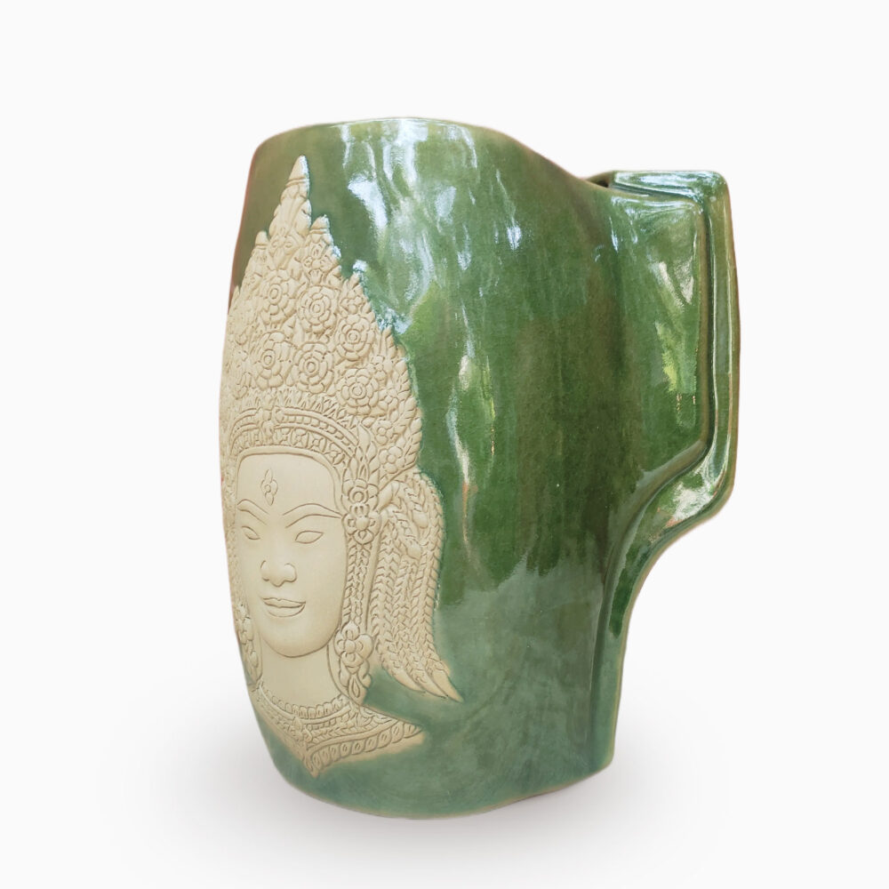 296102730 Apsara Face vase side