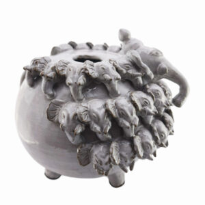 700392026 Elephant Jar 33 Headed WV side