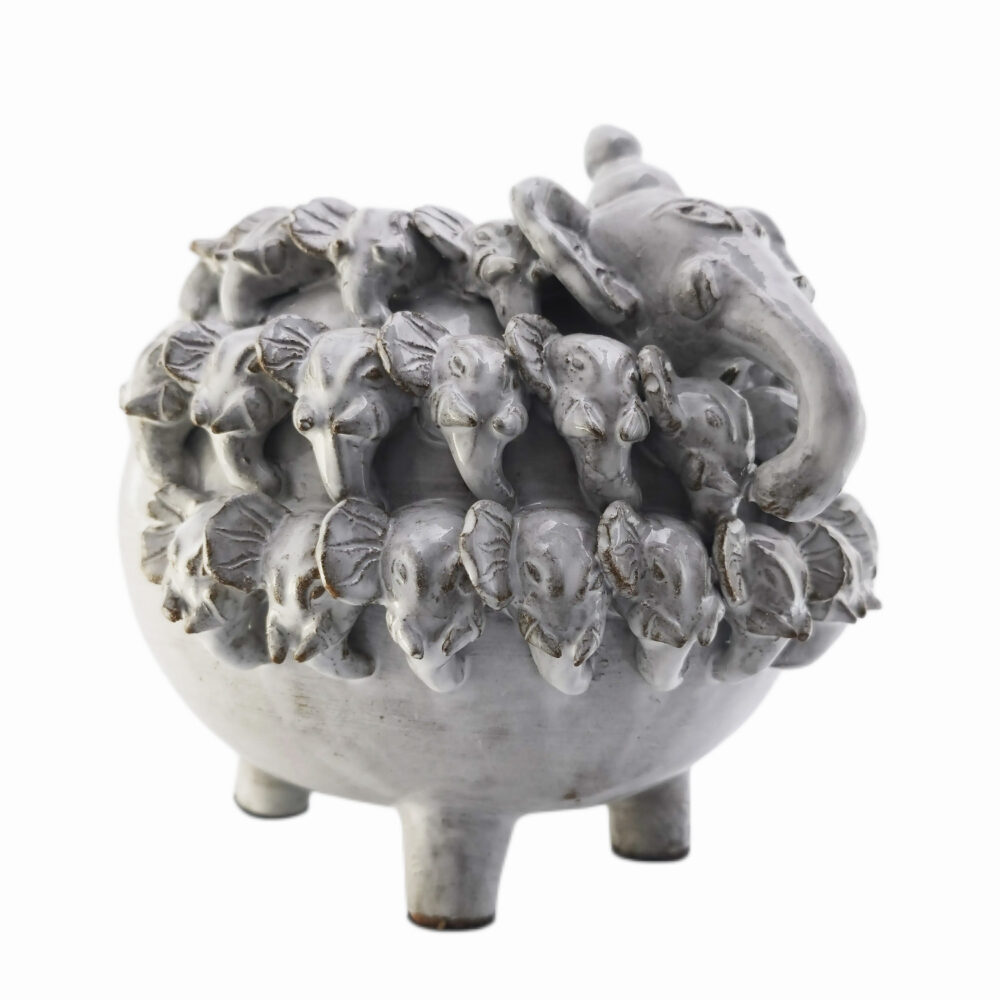 700392026 Elephant Jar 33 Headed WV angle