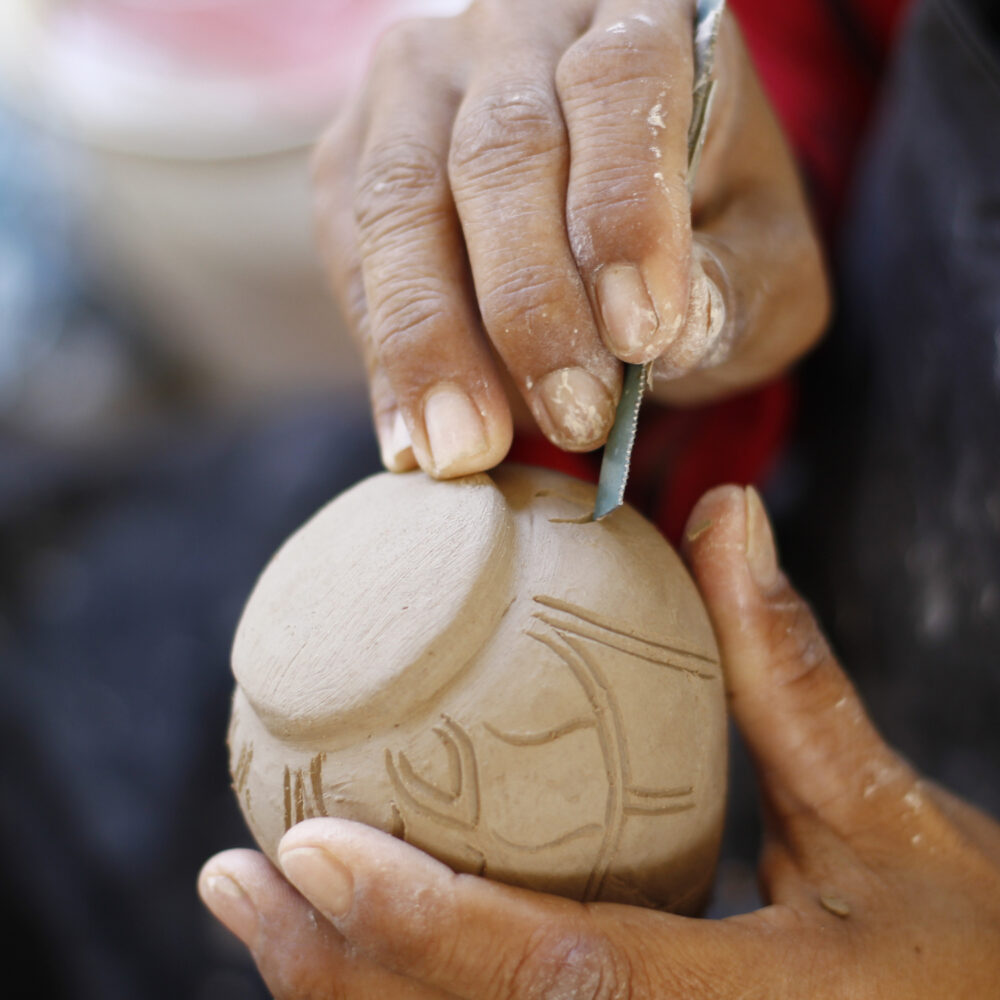 Lotus box carving