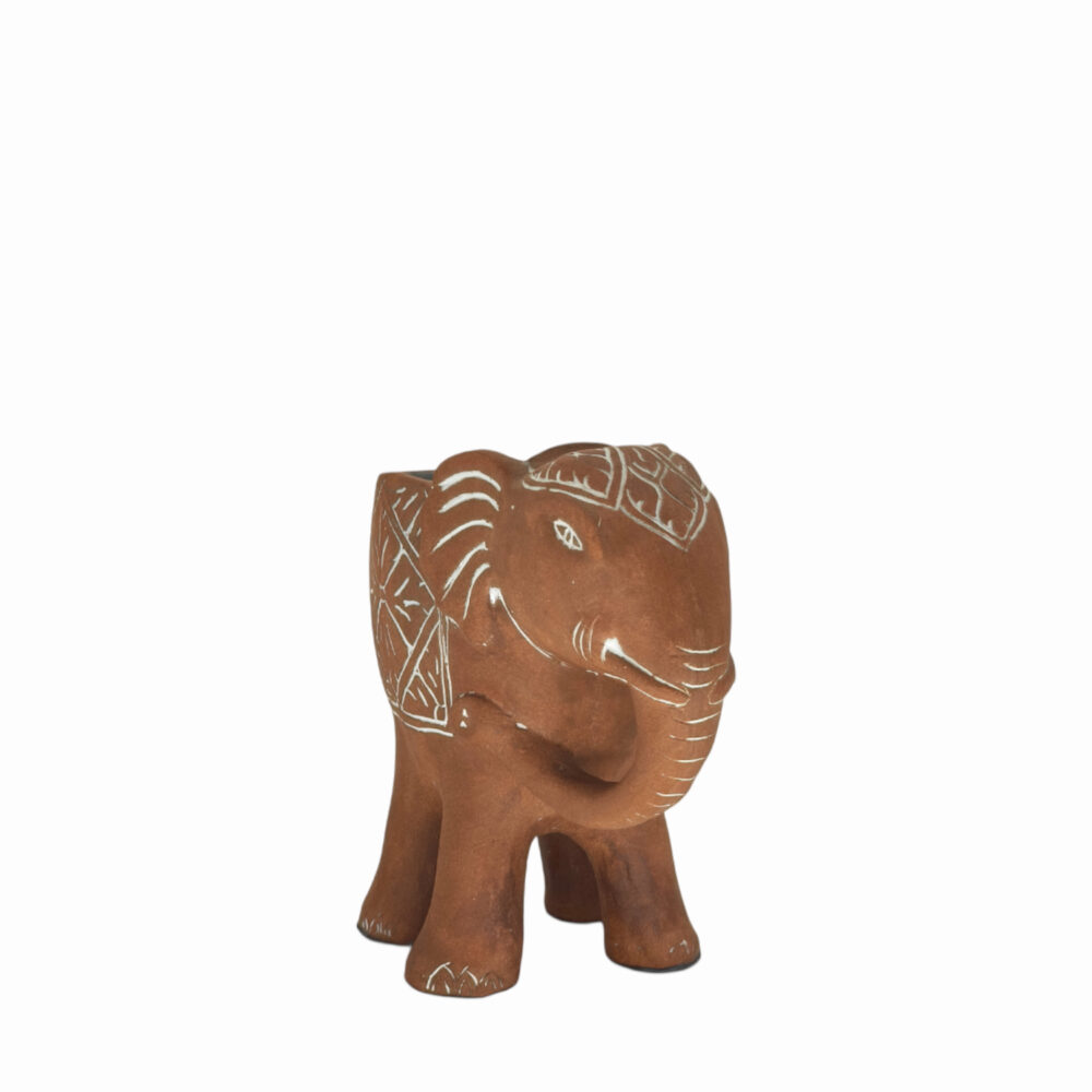 087302036 Elephant with Chan Flower - White angled1