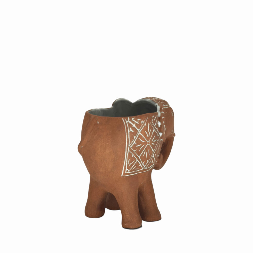 087302036 Elephant with Chan Flower - White back