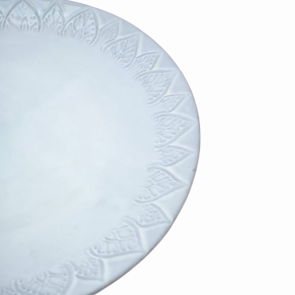 Khmer Carved Plate 28 cm | White Velvet - Image 2