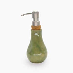 1436S1730 Lotus Bottle with silver pump Green